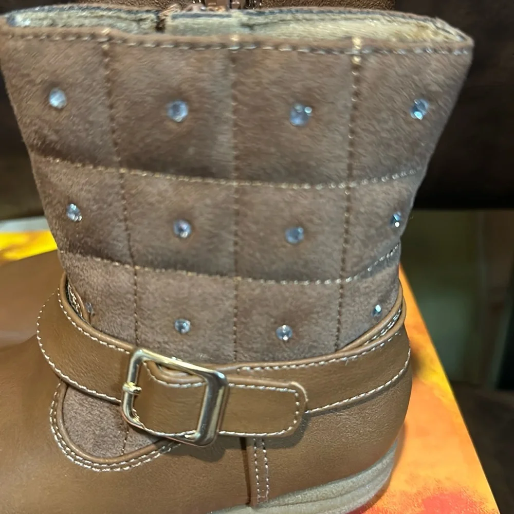 RACHEL SHOES CAMILLA BOOTS: COGNAC: NEW IN BOX: SIZE 6